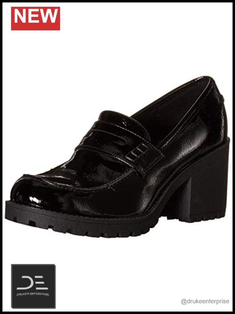 Women's Chunky Heel Loafer Slip-On Round Toe Cushioned Casual